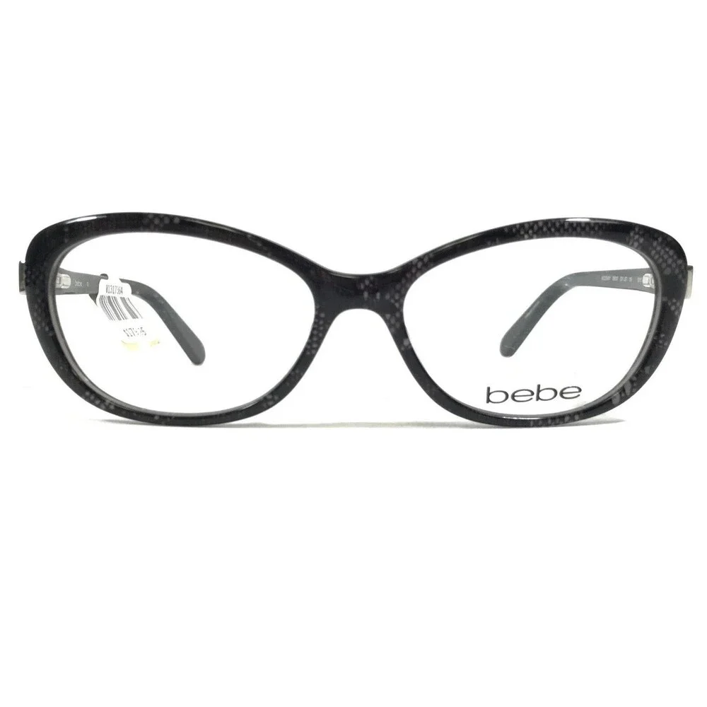 Bebe Eyeglasses Frames NECESSARY BB5097 JET 001 Black Cat Eye 52-15-135